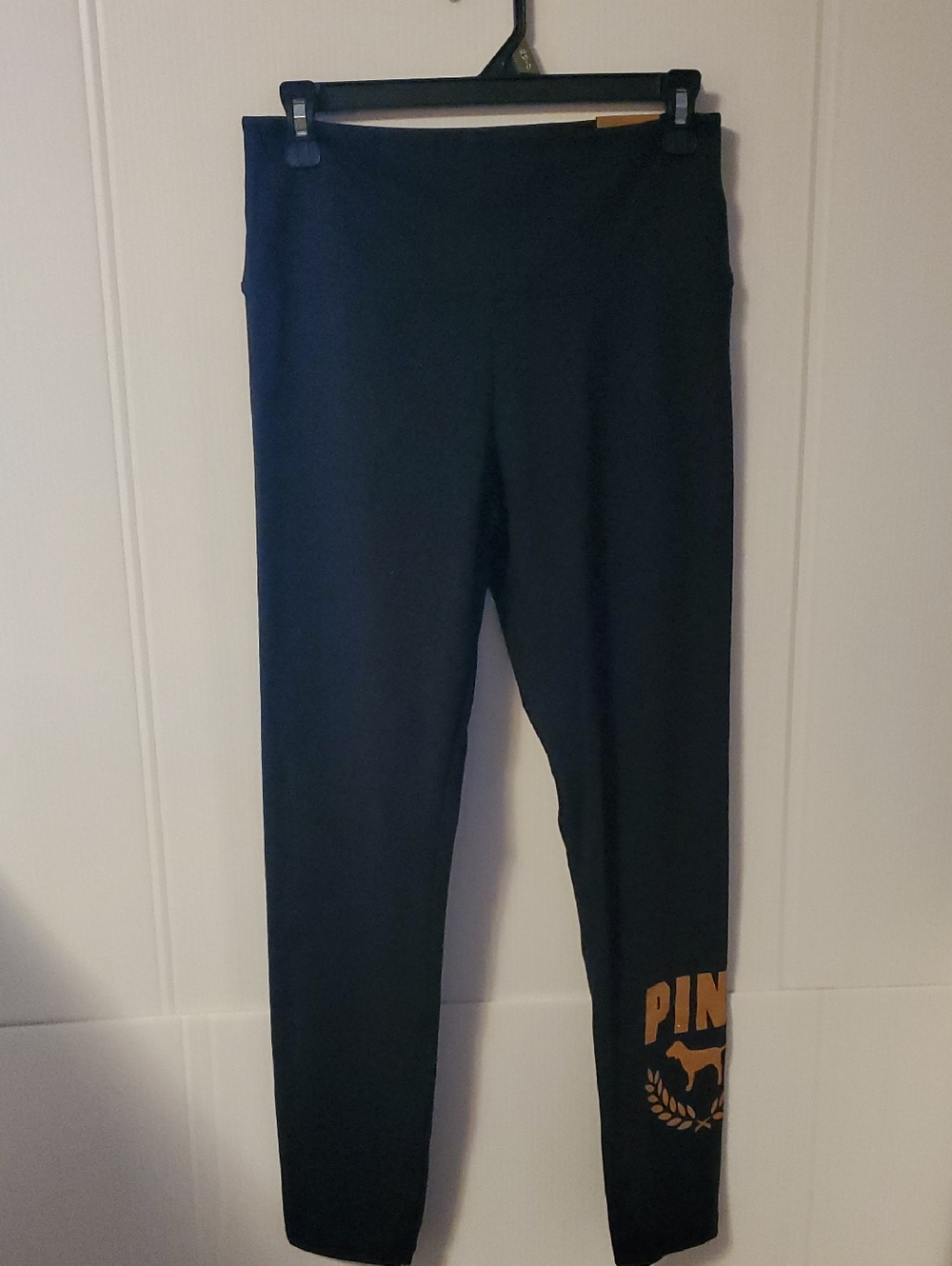 PINK Active Victoria's Secret Women's Black High-Waist Logo Leggings Size L